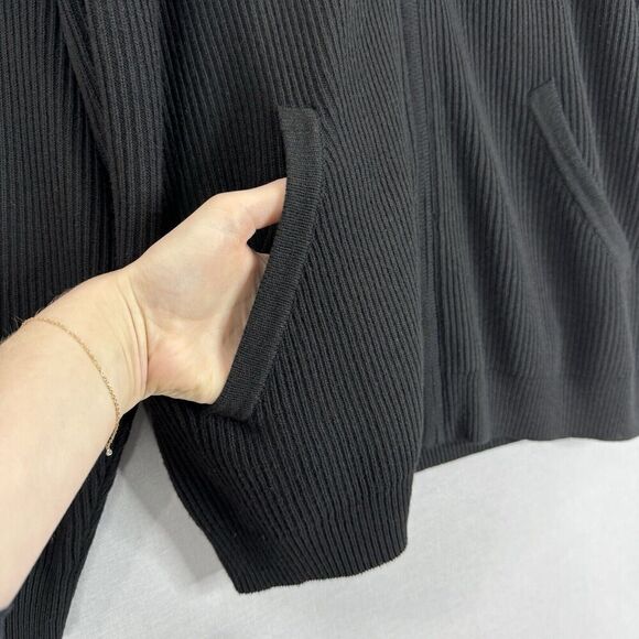 Pendleton Mens Jacket Medium Black Wool Rib Knit Suede Leather Elbow Patch Y2K - Picture 3 of 12